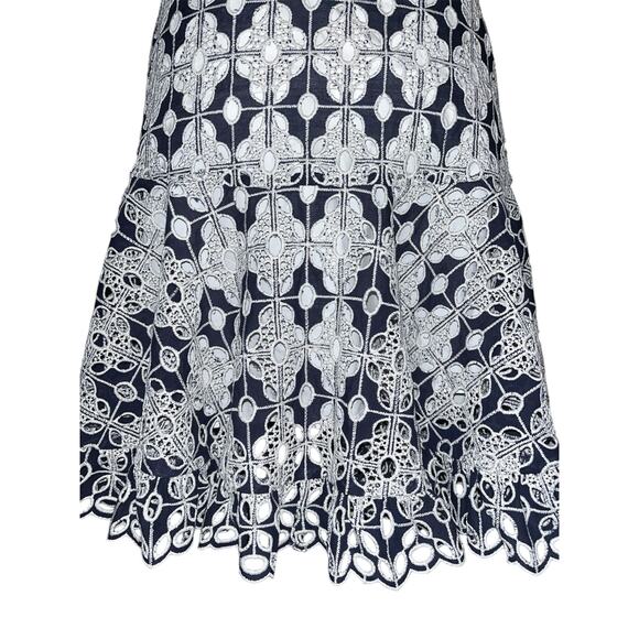 SANDRO Short broderie anglaise dress Navy Women’s - Picture 5 of 14